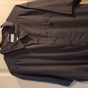 NWOT COLUMBIA CHECKERED PLAID BUTTON DOWN POLO SHIRT UPF WICKER HIKING CASUAL XL